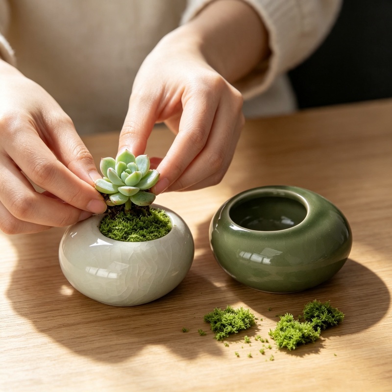 Mini Buz Çatlak Desenli Saksı  - Bonsai Garden Art incelemesi ve fiyatı