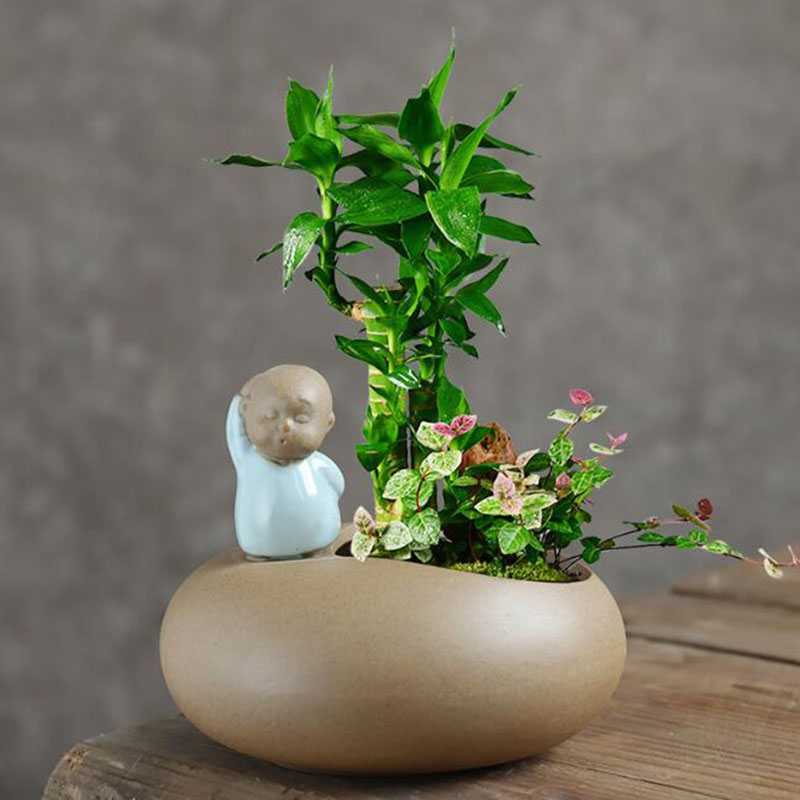Çin Tarzı Retro Seramik Keşiş  - Bonsai Garden Art incelemesi ve fiyatı